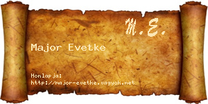 Major Evetke névjegykártya